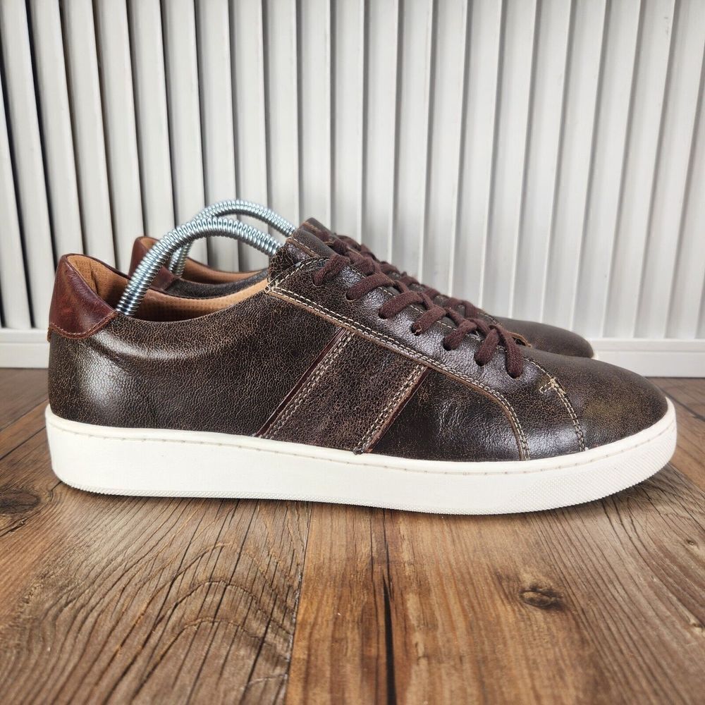 Flag LTD Nappa Glove Men Sz 9.5M Brown Leather Preppy Hipster Low Sneakers Shoes